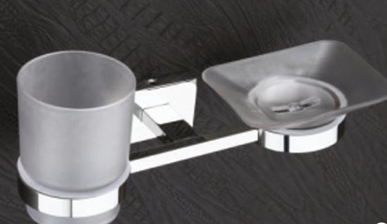 DECOWELL BLOOM SOAP DISH WITH TOOTHBRUSH HOLDER - product media