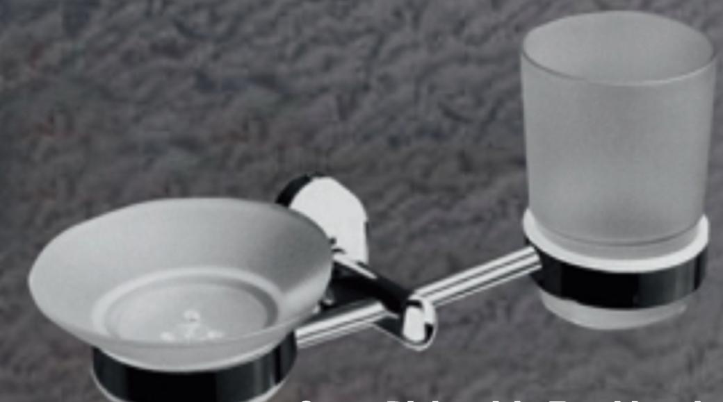 DECOWELL OLIVE SOAP DISH WITH TOOTHBRUSH HOLDER - product media