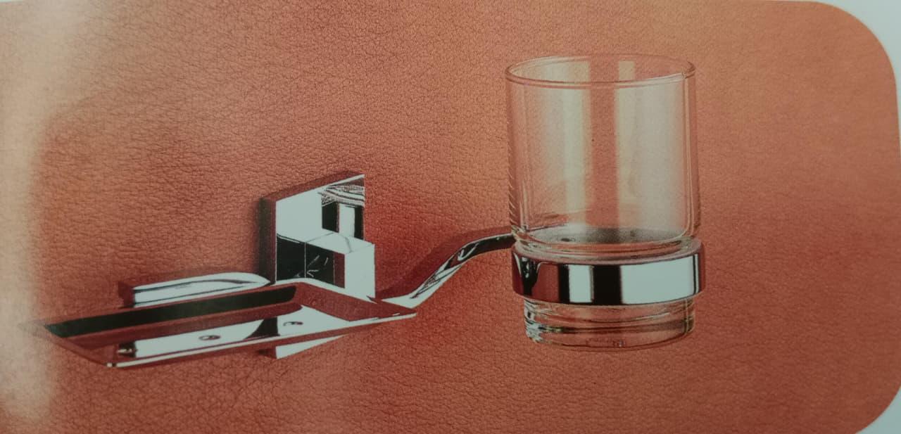 DECOR SHARLO COMBO SOAP DISH WITH TUMBLER HOLDER SR0014 - product media