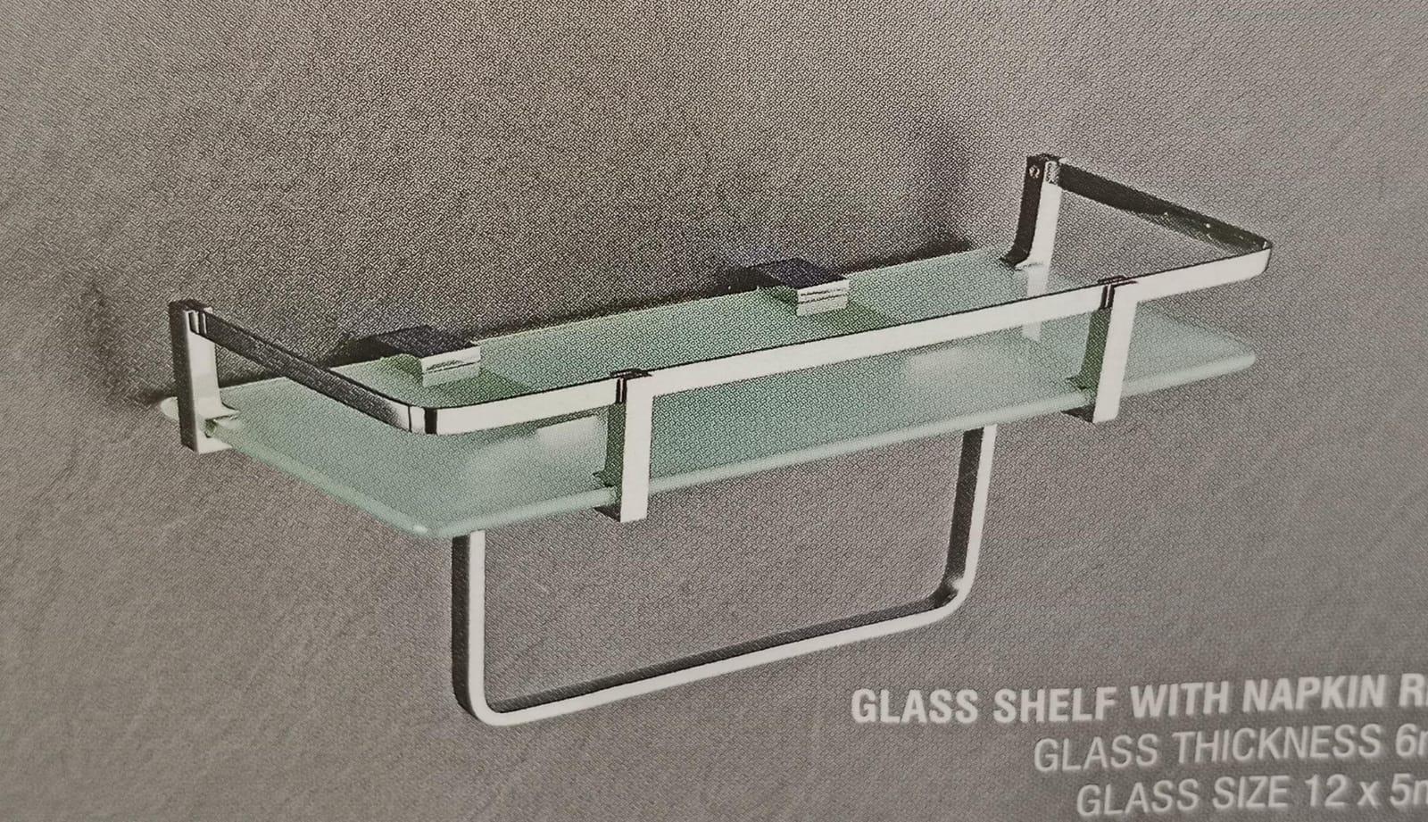 DECOR GLASS SHELF WITH NAPKIN RING GS068 - product media
