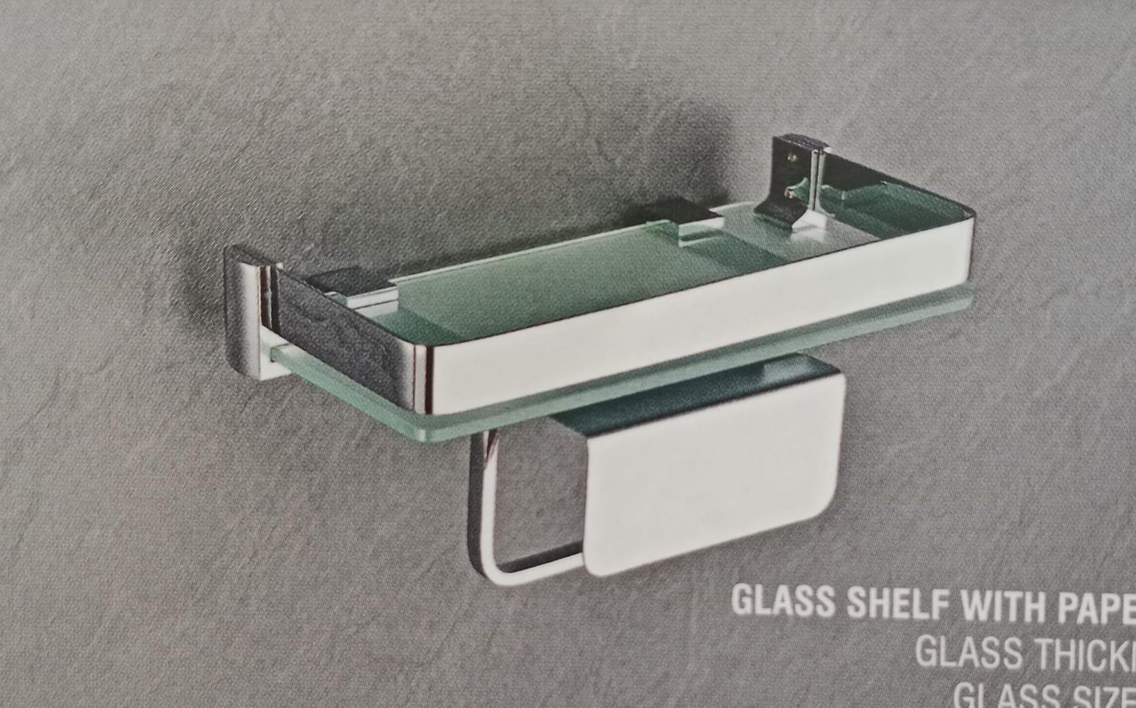 DECOR GLASS SHELF WITH PAPER HOLDER GS067 - product media